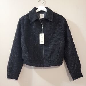 Joie - Black Boucle Tweed With Metalic Details Women's Jacket - Size S  (NWT)